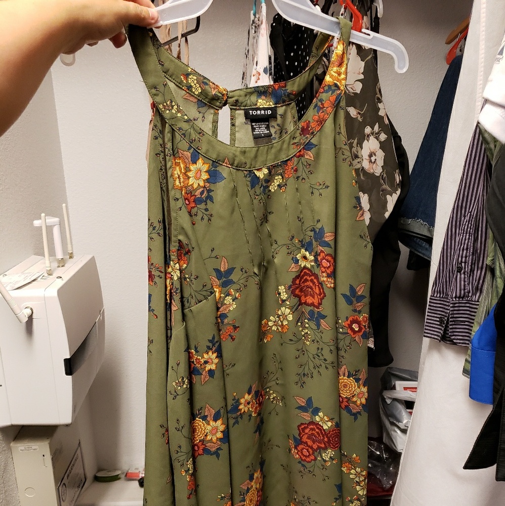Torrid open upper back blouse chiffon